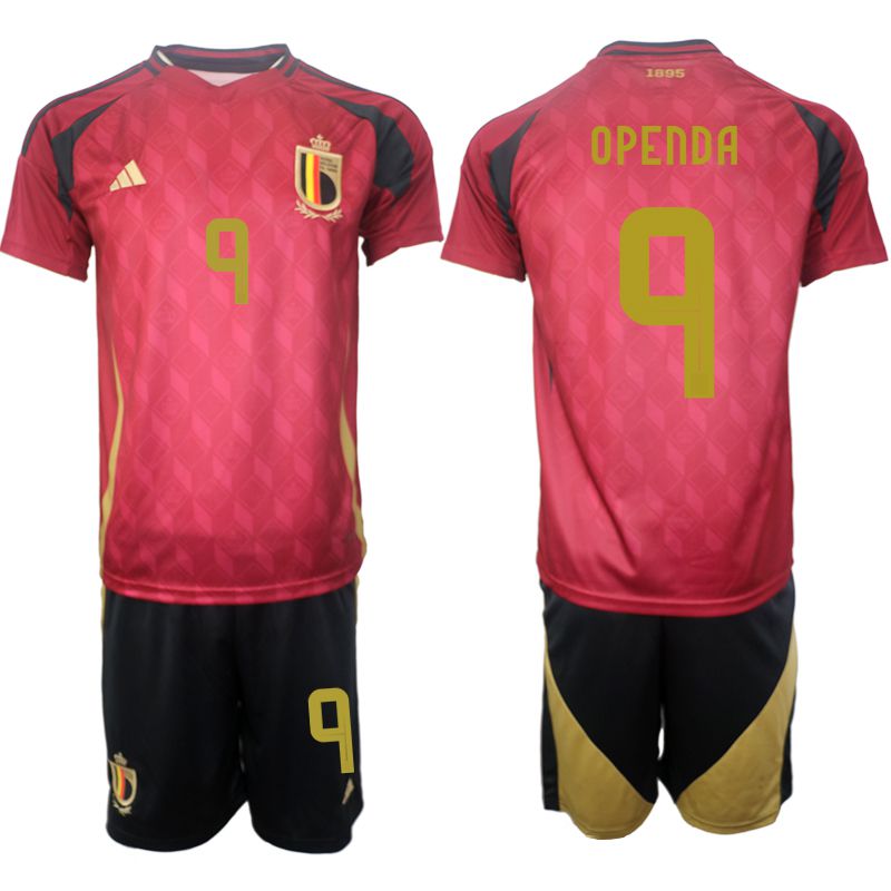 Men 2024-2025 Season Belgium home red #9 Soccer Jerseys-0
